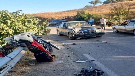 مصرع شاب في اصطدام مروع بين دراجة نارية وسيارة مرسيدس بضواحي الحسيمة